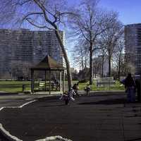 High-rise residential complexes in the borough of Fort Lee, New Jersey