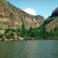 Cochiti Dam and lake landscape in New Mexico