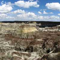 Landscape under skies and clouds in New Mexico