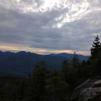 Sun setting over Adirondack Peaks, New York