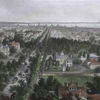 Bird's-eye view of Buffalo in 1873 in New York