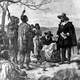 Peter Minuit purchasing Manhattan from the Indians in New York