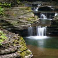 Cascading Waterfalls in nature in New York