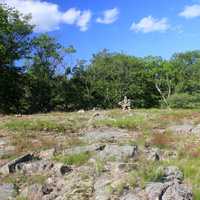 Little Statue at the top of the hill at Wellesley Island State Park, New York