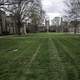 Lawn and Grass of the Duke Quad with the Chapel in the distance in Durham, North Carolina