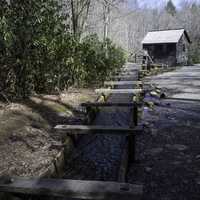 Looking at Mingus Mill at Great Smoky Mountains National Park, North Carolina