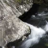 Water skirting around the round in Great Smoky Mountains National Park, North Carolina