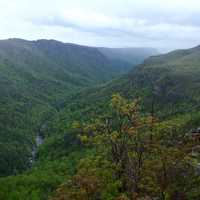 Linville Gorge hills landscape in North Carolina