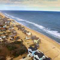 Shoreline of Hatteras, North Carolina from the air