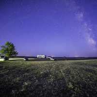 Night sky and Milky Way at Painted Canyon Rest Stop