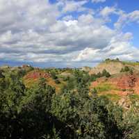 Clouds over the peak at Theodore Roosevelt National Park, North Dakota