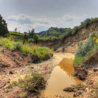 Dried creek at Theodore Roosevelt National Park, North Dakota