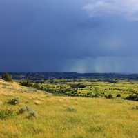 Heavy Rain in the distance at Theodore Roosevelt National Park, North Dakota