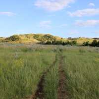 Hills and trails in the distance at Theodore Roosevelt National Park, North Dakota