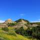 Landscape with round hill like structures at Theodore Roosevelt National Park, North Dakota