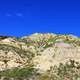 Looking up at rocks and hills at Theodore Roosevelt National Park, North Dakota