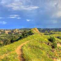 Path at the top of the hill at Theodore Roosevelt National Park, North Dakota