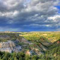 Rain Clouds over the Horizon at Theodore Roosevelt National Park, North Dakota