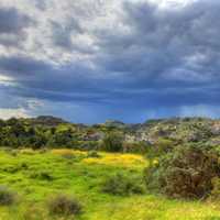 Raining in the distance at Theodore Roosevelt National Park, North Dakota