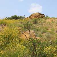 Rock on a hill at Theodore Roosevelt National Park, North Dakota