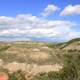 Round spires under the clouds at Theodore Roosevelt National Park, North Dakota