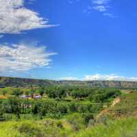 Skies over the landscape at Theodore Roosevelt National Park, North Dakota