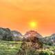 Sunset over the hills at Theodore Roosevelt National Park, North Dakota