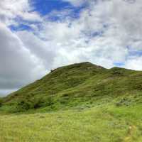 Clouds behind the Big hill at White Butte, North Dakota