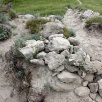 Rock stack marking the top at White Butte, North Dakota