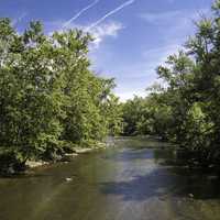 Upstream on the Cayuhoga River at Cayuhoga Valley National Park, Ohio