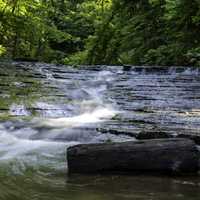 Water flowing down on the water at Cayuhoga Valley National Park, Ohio