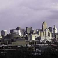 Cincinnati and Union Terminal and skyline in Ohio