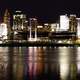 Cincinnati Skyline at night with lights in Ohio