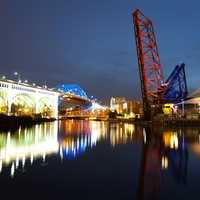 West Bank of the Cuyahoga River in Downtown Cleveland, Ohio
