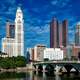 Skyline of Columbus under Blue Skies in Ohio