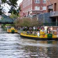 Water taxis in Oklahoma City's downtown Bricktown neighborhood