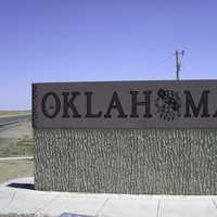 Oklahoma welcoming sign at the panhandle