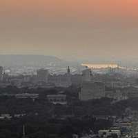 Panoramic view of Tulsa Downtown from above the University of Tulsa in Oklahoma