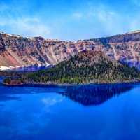 Scenic Landsape and Clear Waters of Crater Lake National Park, Oregon
