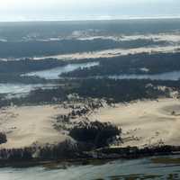  Aerial view of the Oregon Dunes National Recreation Area in North Bend
