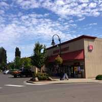 Fourth Street in downtown Gervais in Oregon