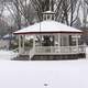 Gazebo in Wait Park on a rare snowy day in Canby, Oregon