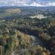 Mt Hood and Sandy River landscape in Oregon