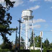 The watertower in Hubbard, Oregon