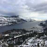 Winter Scenery on Rowena Crest in Oregon