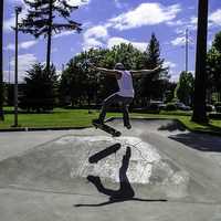 Skateboarder in Marion Park, Salem, Oregon