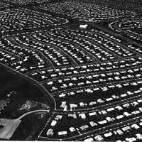 Aerial view of Levittown circa 1959 in Pennsylvania