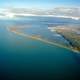 Aerial view of Presque Isle State Park in Erie, Pennsylvania