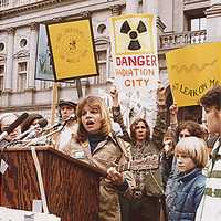 Anti-nuclear protest at Harrisburg in 1979, after Three Mile Island accident in Pennsylvania