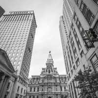 Monochrome photo of City Hall in Philadelphia, Pennsylvania